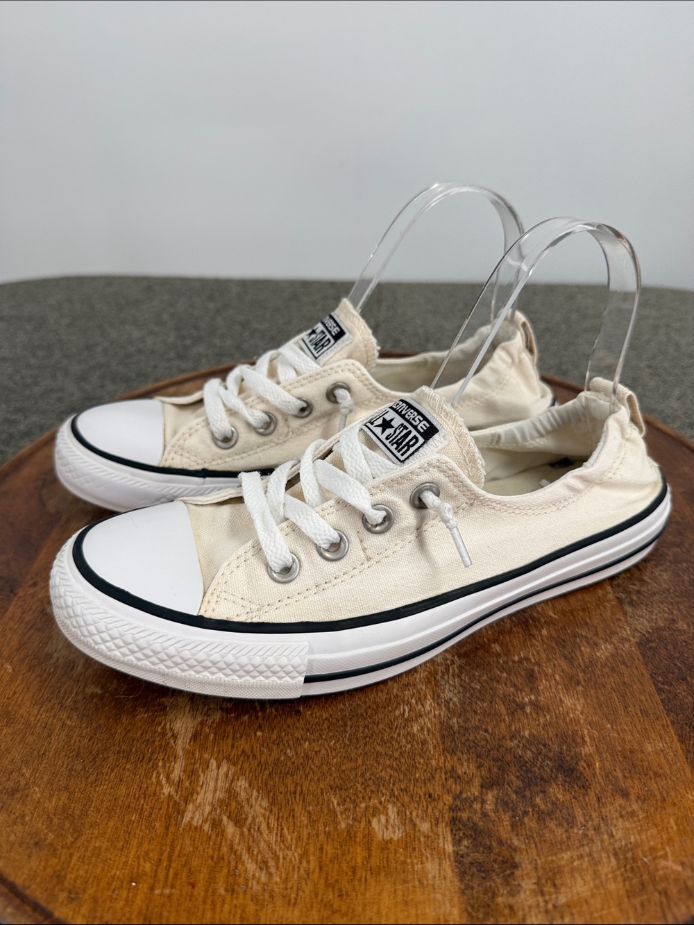 Converse Shoes Wm 8 Shoreline Slip On Low Top Sneakers Creamy White All Stars